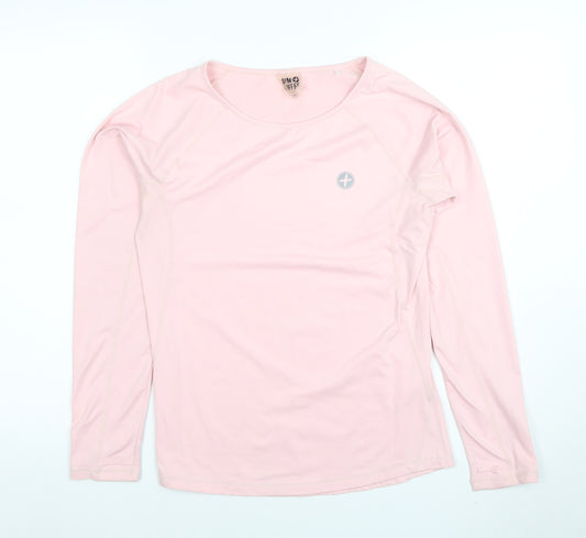 GYM+COFFEE Women's Pink Long Sleeve Slim Fit Active T-Shirt M