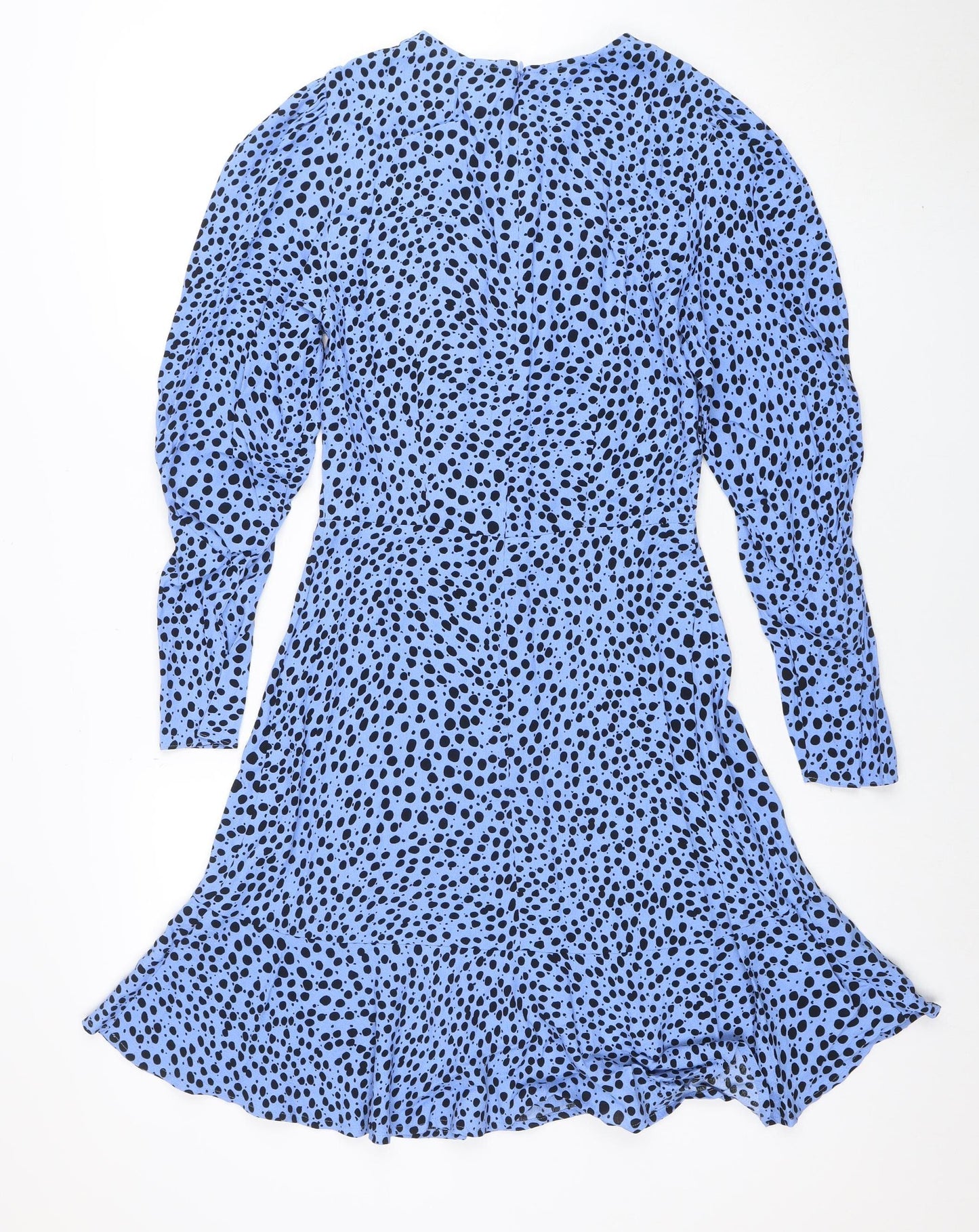 Marks and Spencer Women's Blue Polka Dot Wrap Midi Dress Size 6