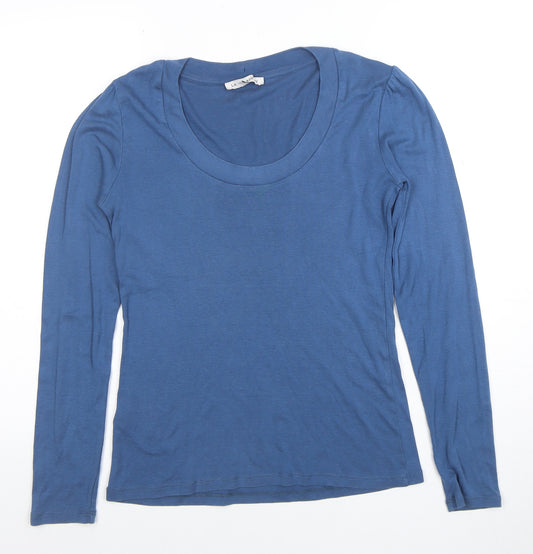 Laura Ashley Women’s Blue Cotton Modal Scoop Neck Long Sleeve T-Shirt Size 12