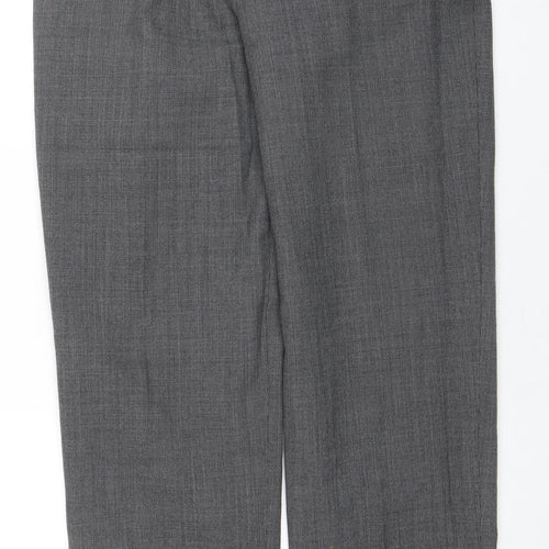 Private Collection Womens Grey Wool Blend Check Dress Trousers Size 14