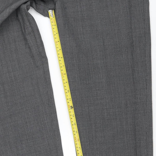 Private Collection Womens Grey Wool Blend Check Dress Trousers Size 14