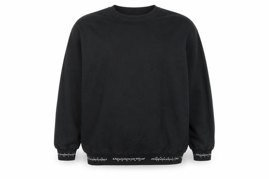 Front view of thisisneverthat Men's Black Cotton Pullover Sweatshirt M
