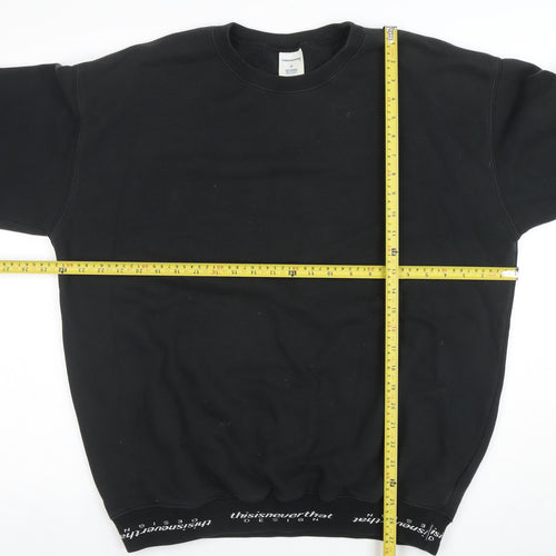 thisisneverthat Men's Black Cotton Pullover Sweatshirt M