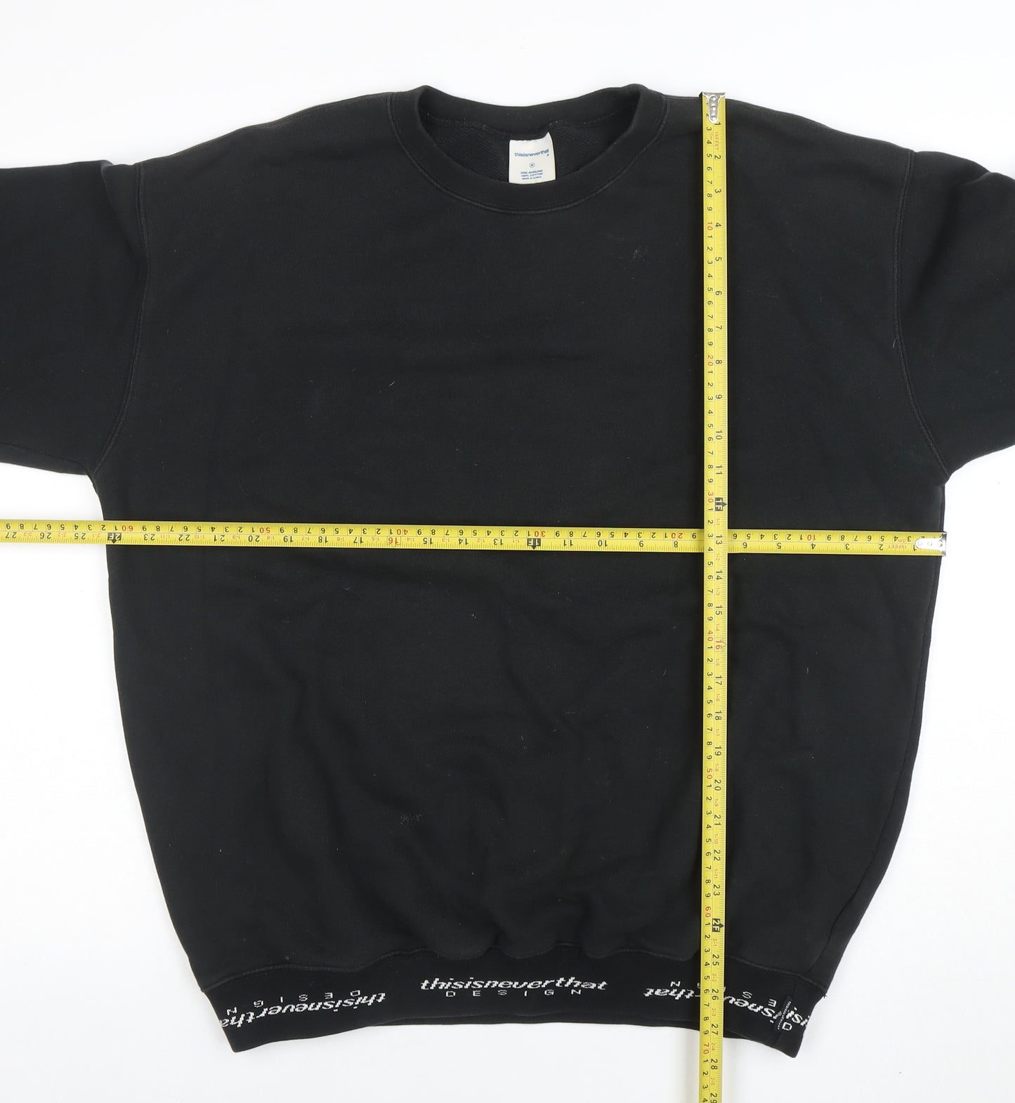 thisisneverthat Men's Black Cotton Pullover Sweatshirt M