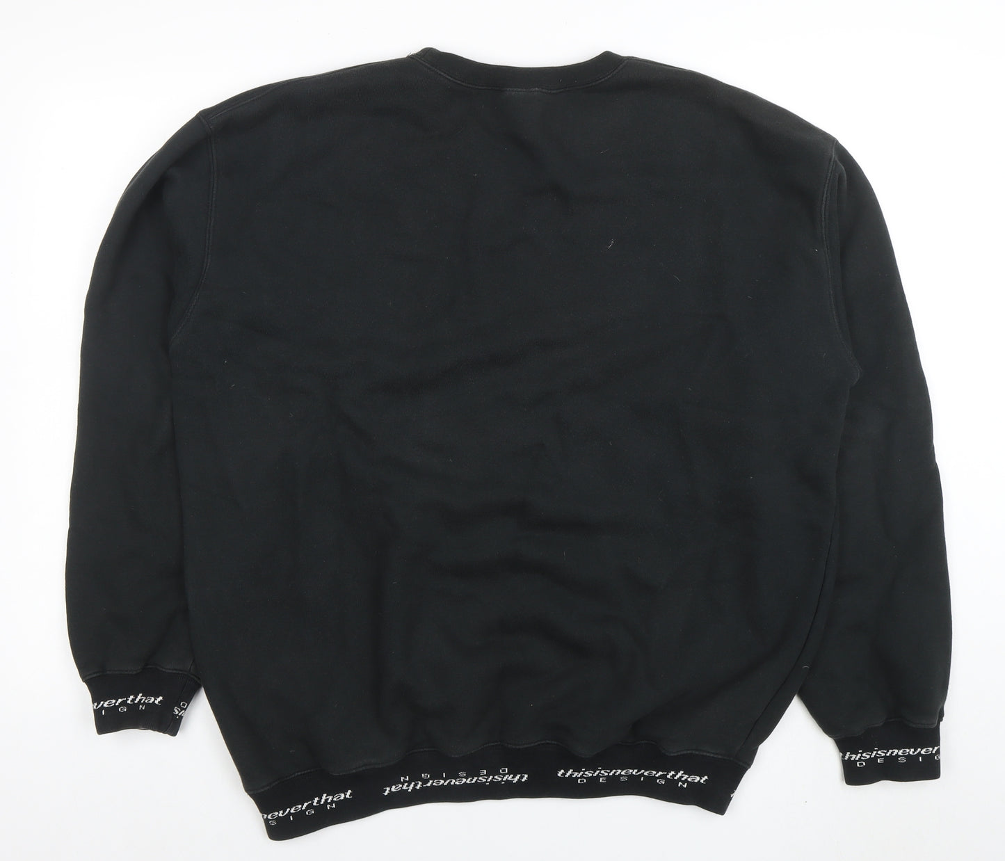 thisisneverthat Men's Black Cotton Pullover Sweatshirt M