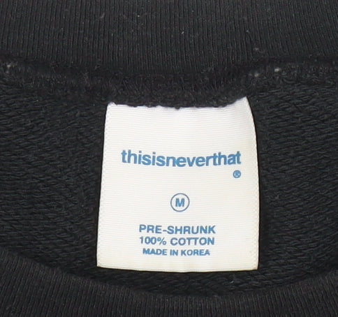 thisisneverthat Men's Black Cotton Pullover Sweatshirt M