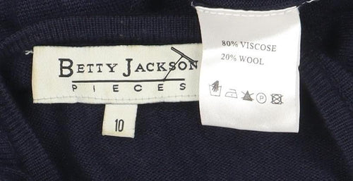 Betty Jackson Women’s Blue Ruffle V-Neck Cardigan Size 10