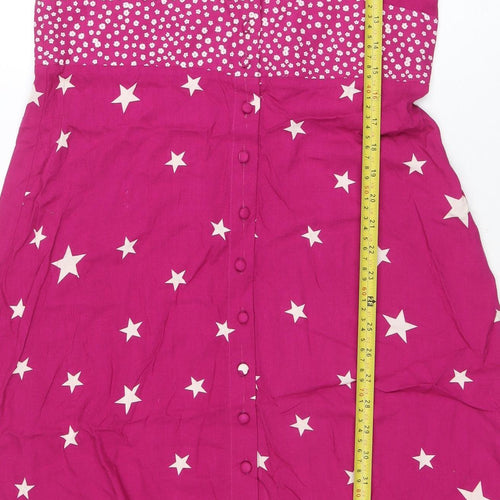 Nobody’s Child Women’s Pink Star Midi Fit & Flare Dress Size 12