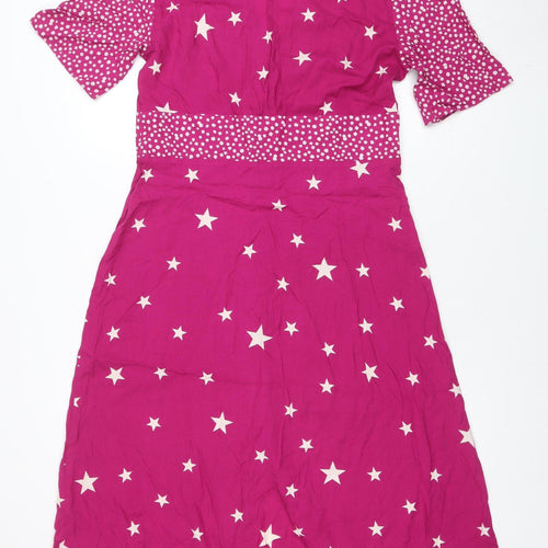 Nobody’s Child Women’s Pink Star Midi Fit & Flare Dress Size 12