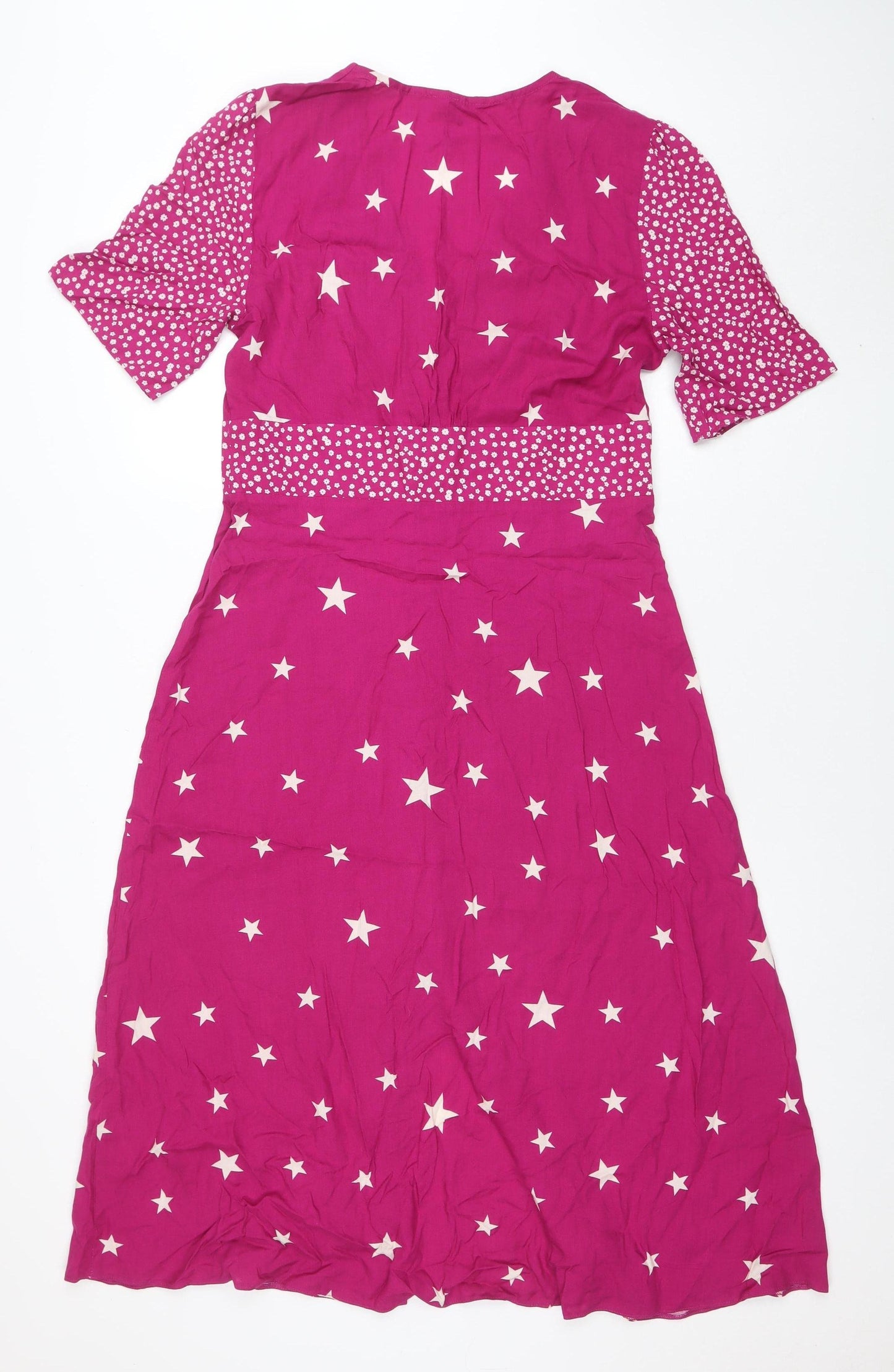 Nobody’s Child Women’s Pink Star Midi Fit & Flare Dress Size 12