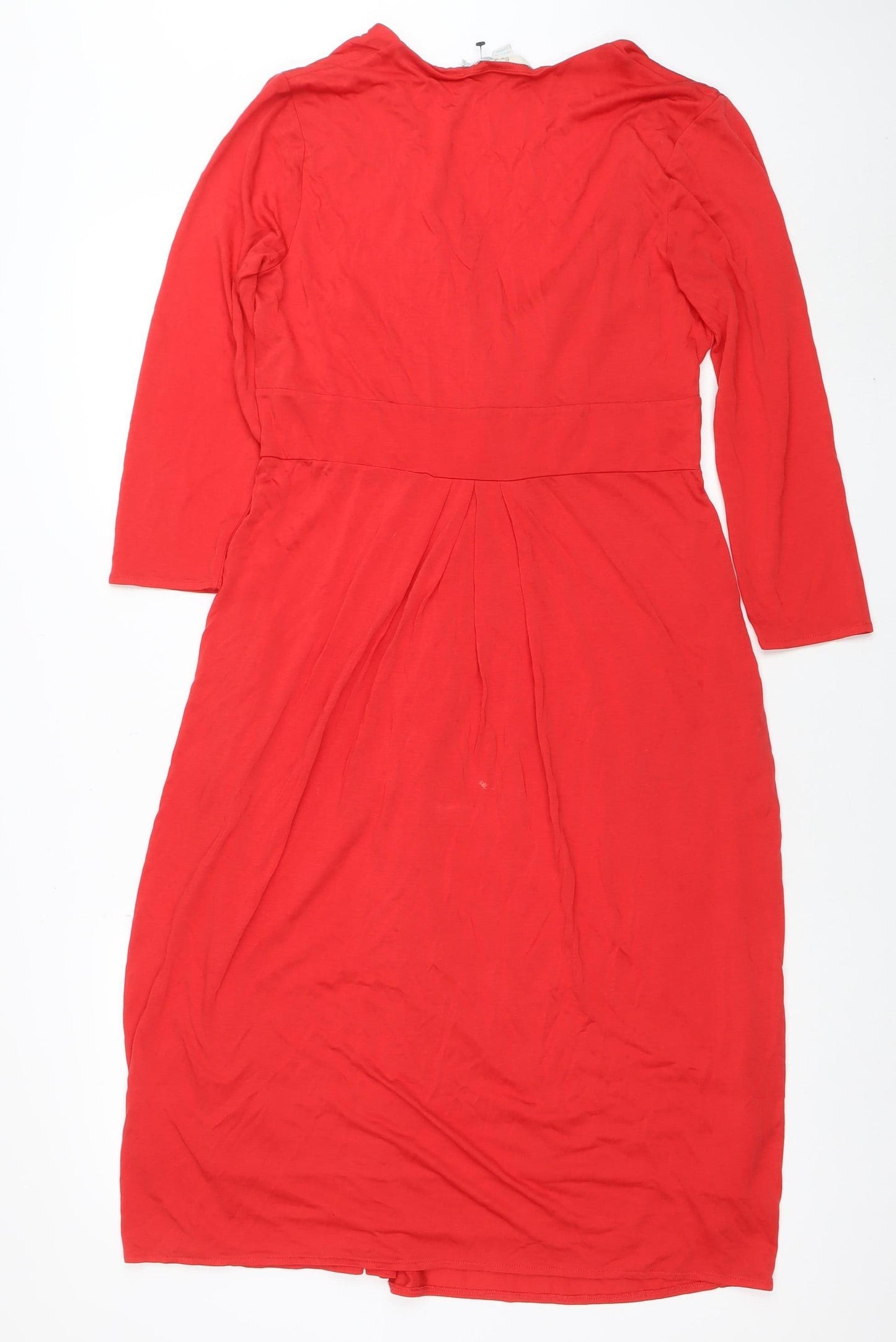 Boden Women's Red Long Sleeve Fit & Flare Viscose Dress Size 10L