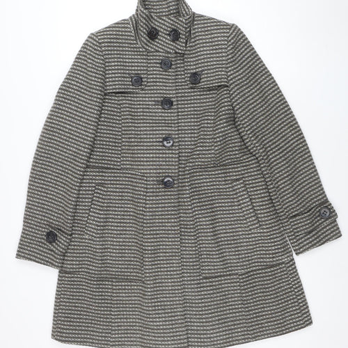 Next Signature Women's Grey Wool Blend Pea Coat Size 10