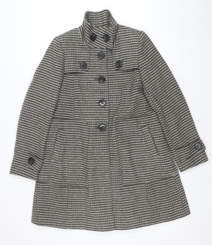 Next Signature Women's Grey Wool Blend Pea Coat Size 10