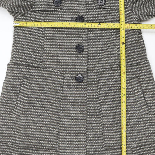 Next Signature Women's Grey Wool Blend Pea Coat Size 10