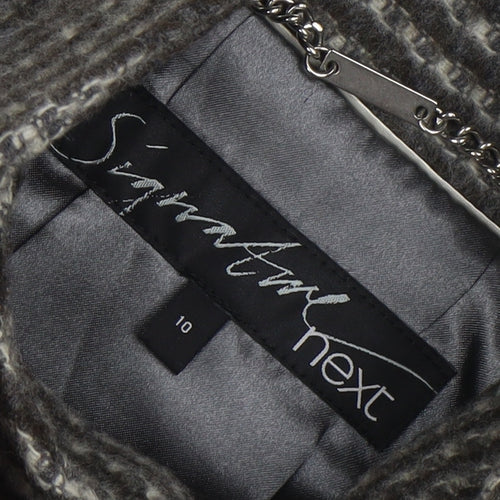 Next Signature Women's Grey Wool Blend Pea Coat Size 10
