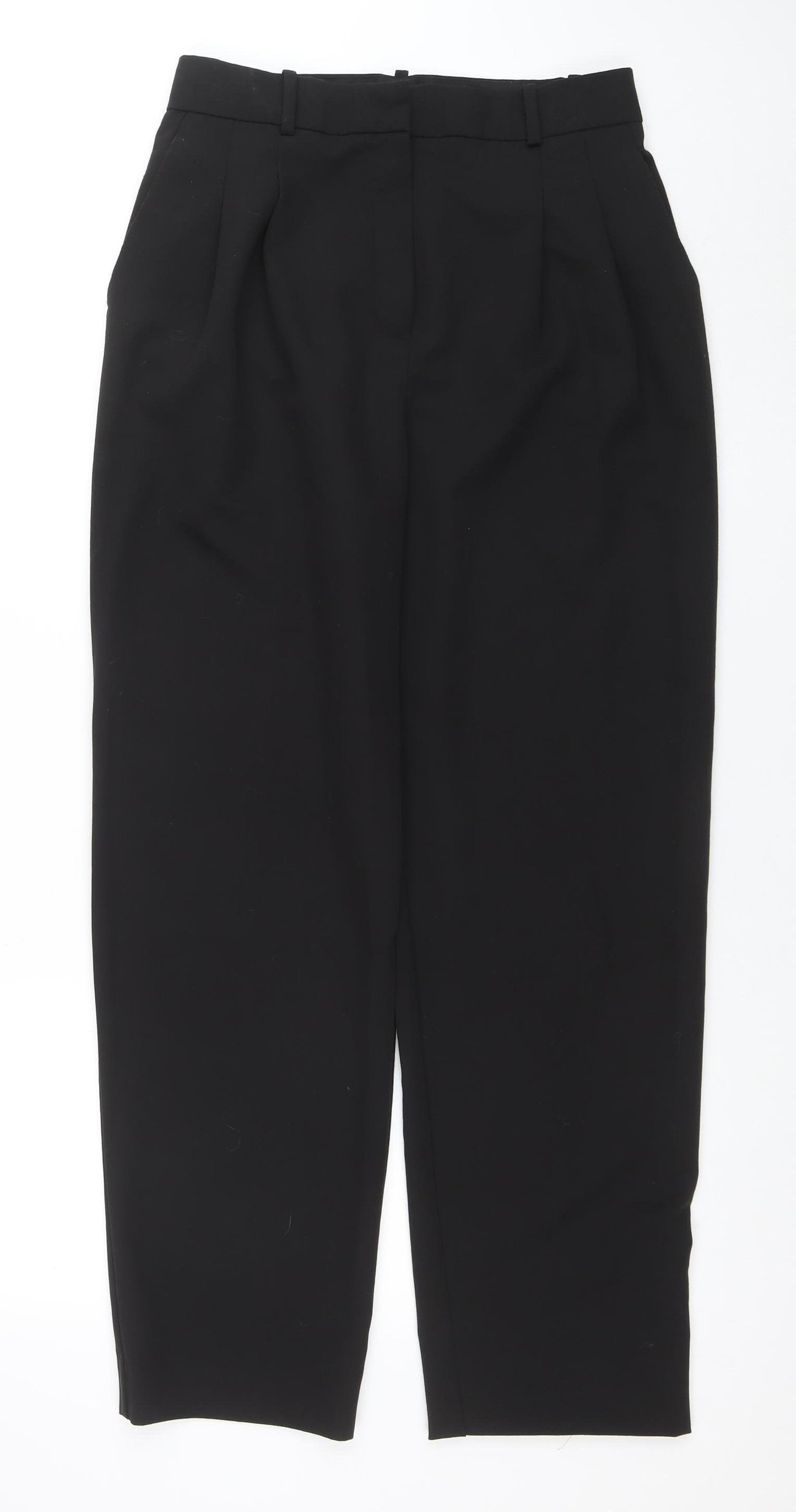 MNG Women's Black Regular Fit Pleated Work Trousers Size 10
