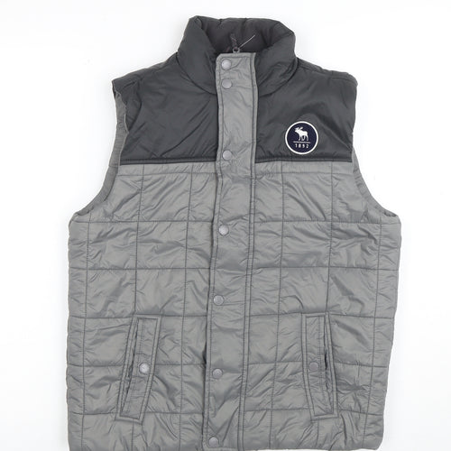Abercrombie Kids Boys Grey Quilted Puffer Waistcoat 15-16 Years