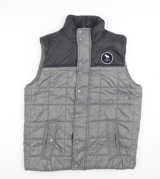 Abercrombie Kids Boys Grey Quilted Puffer Waistcoat 15-16 Years