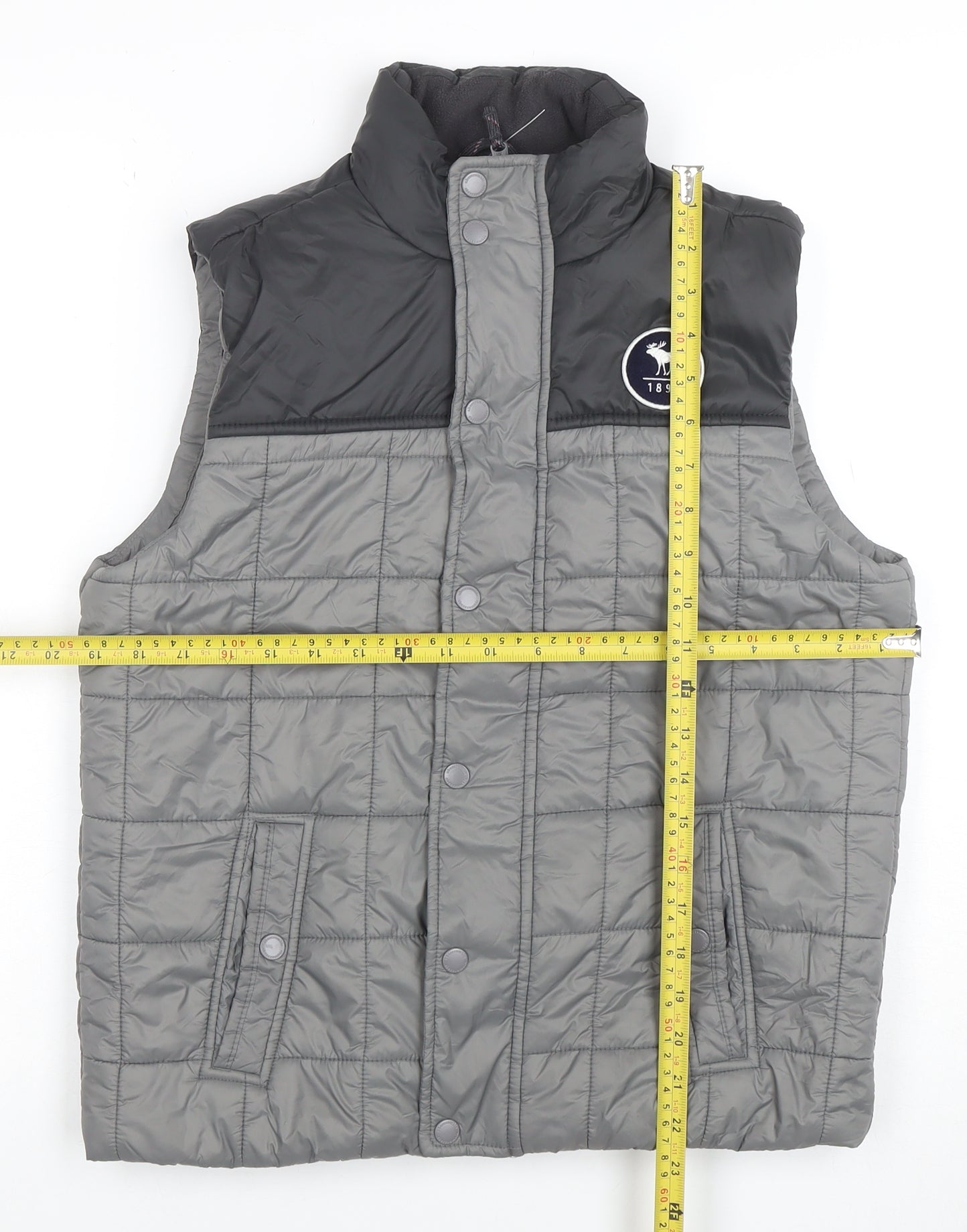 Abercrombie Kids Boys Grey Quilted Puffer Waistcoat 15-16 Years
