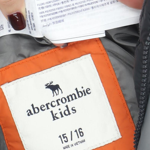Abercrombie Kids Boys Grey Quilted Puffer Waistcoat 15-16 Years