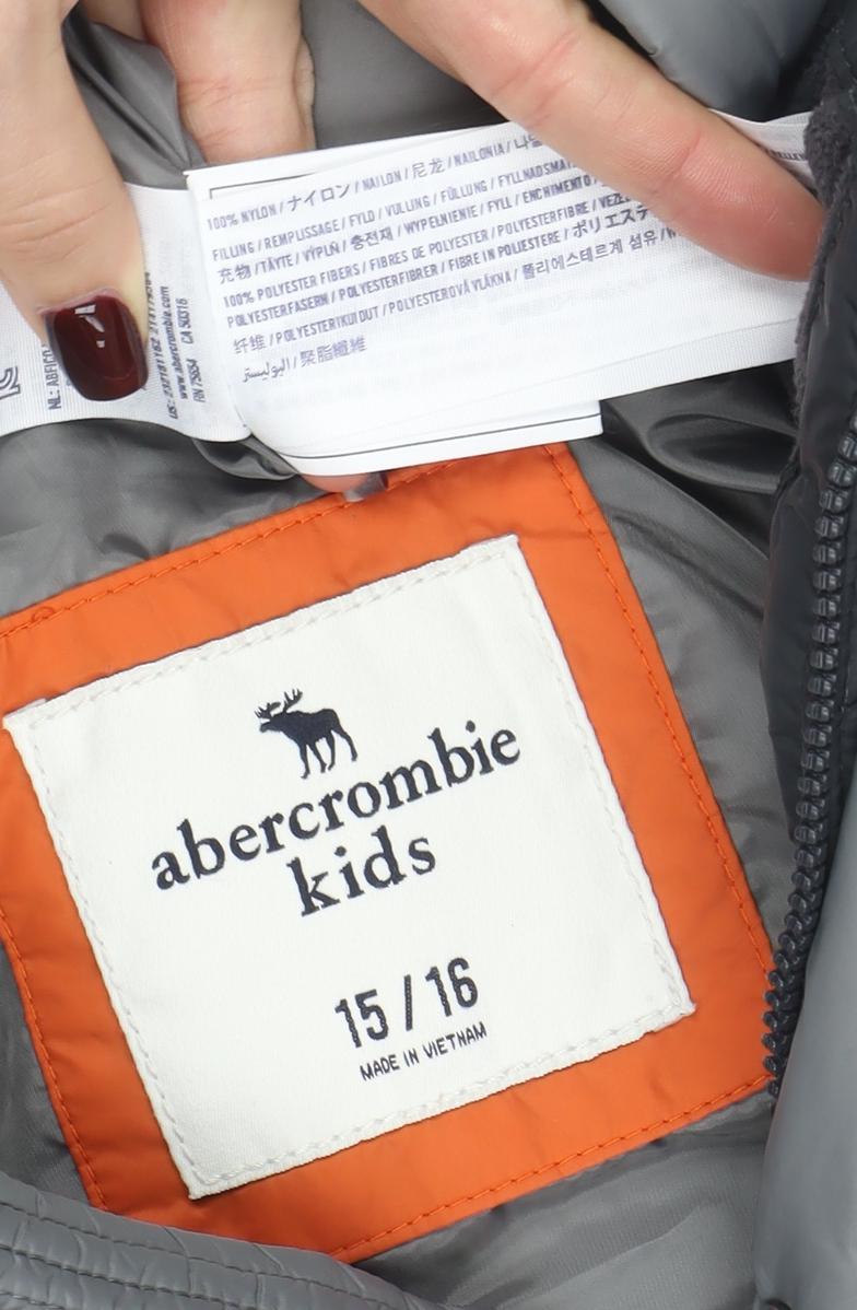 Abercrombie Kids Boys Grey Quilted Puffer Waistcoat 15-16 Years