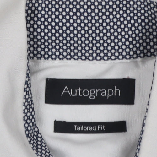 Marks and Spencer Autograph Men's White Tailored Fit Cotton Shirt 16.5in 42