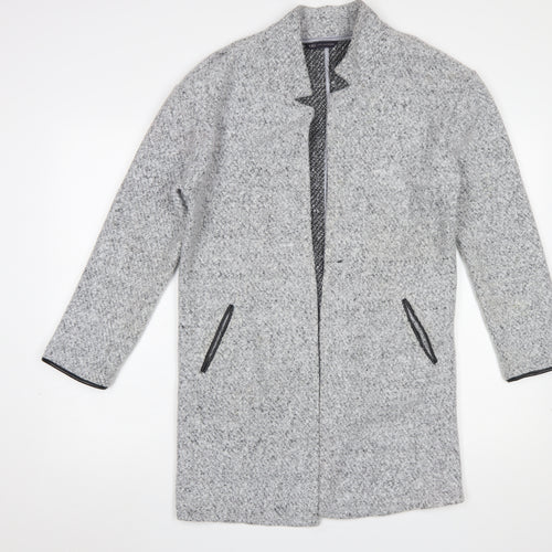 Marks and Spencer Women Grey Marl Long Sleeve Open Cardigan UK 10