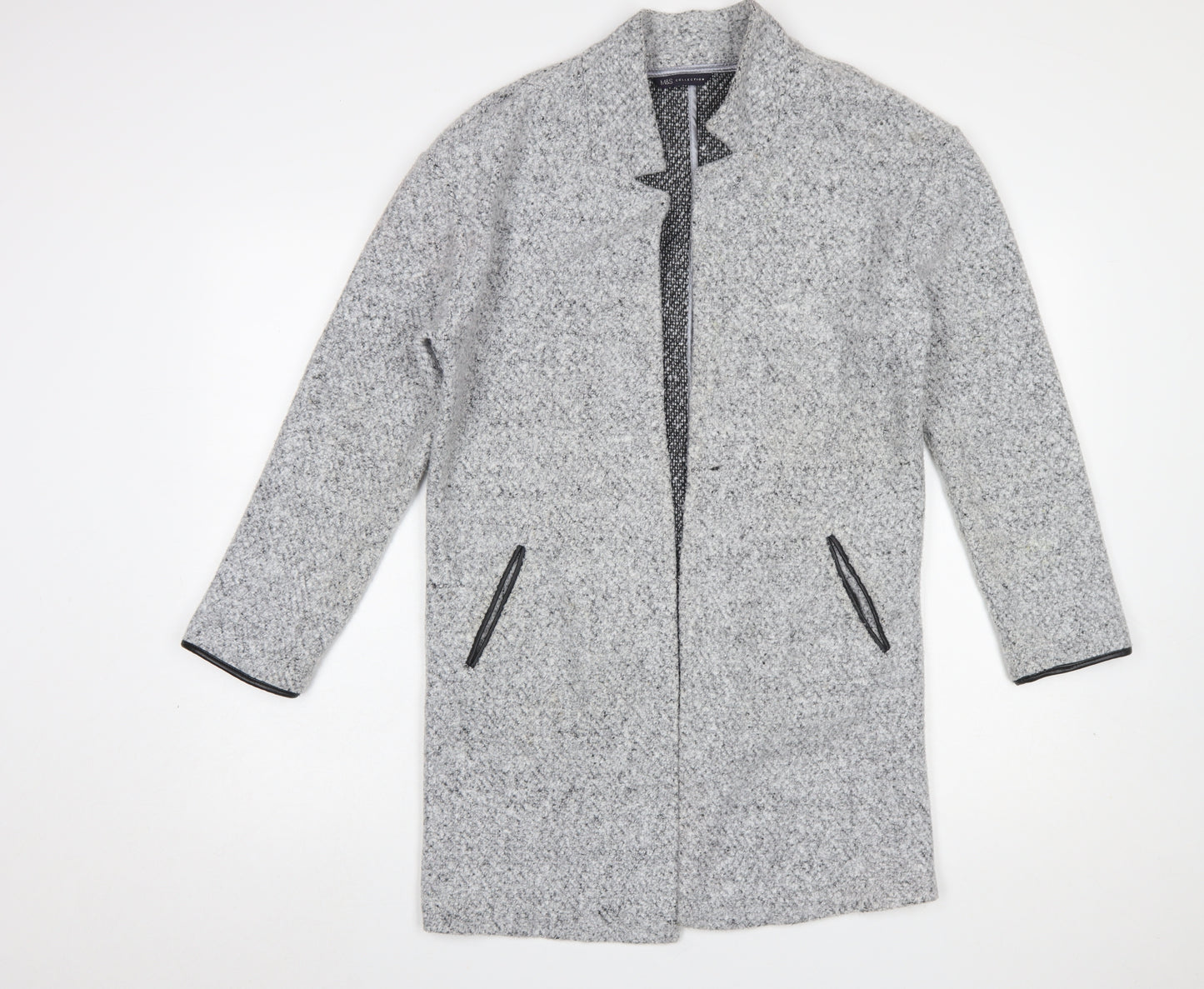 Marks and Spencer Women Grey Marl Long Sleeve Open Cardigan UK 10