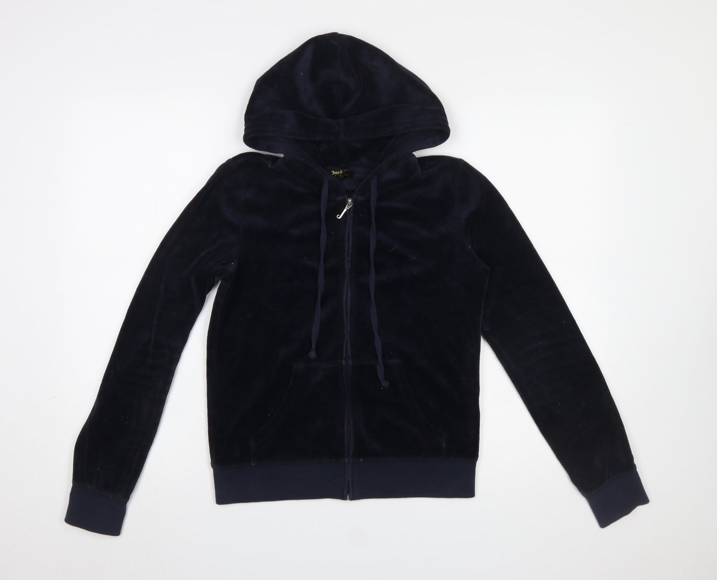 Juicy Couture Black Label Women's Navy Velour Full Zip Hoodie Size S