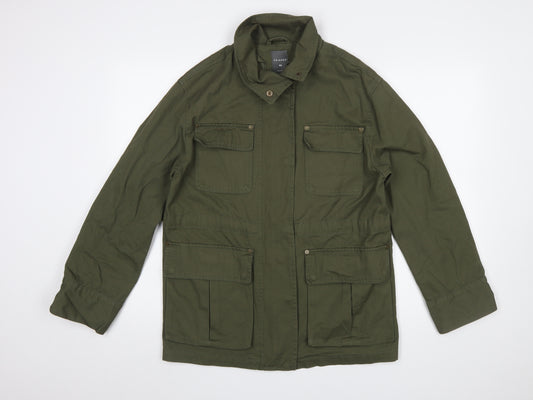 Primark Women’s Green XS Military Jacket Casual Mid-Length Cotton
