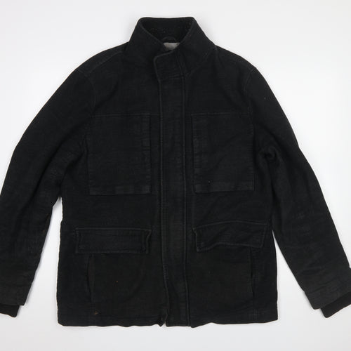 Marks and Spencer Men's Black L Military Jacket Cotton Blend