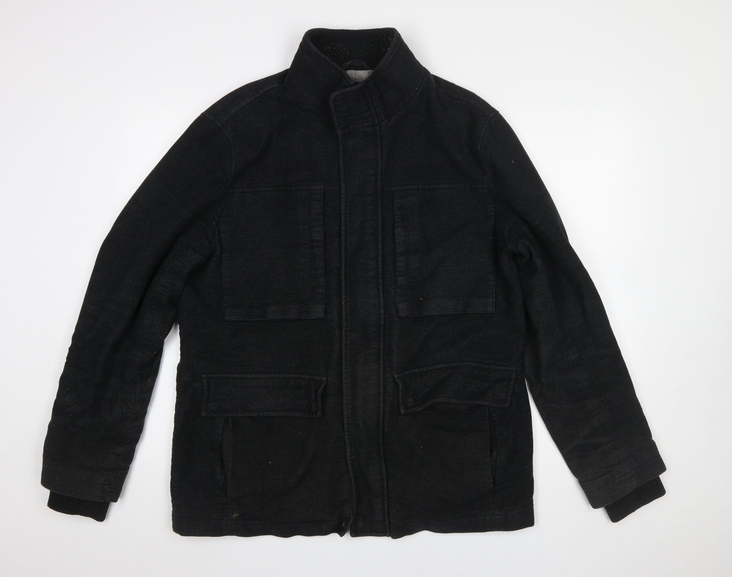 Marks and Spencer Men's Black L Military Jacket Cotton Blend
