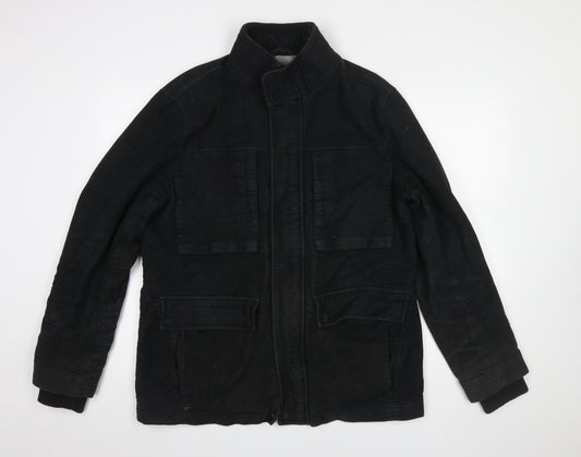 Marks and Spencer Men's Black L Military Jacket Cotton Blend