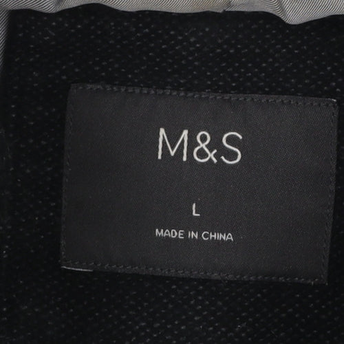Marks and Spencer Men's Black L Military Jacket Cotton Blend