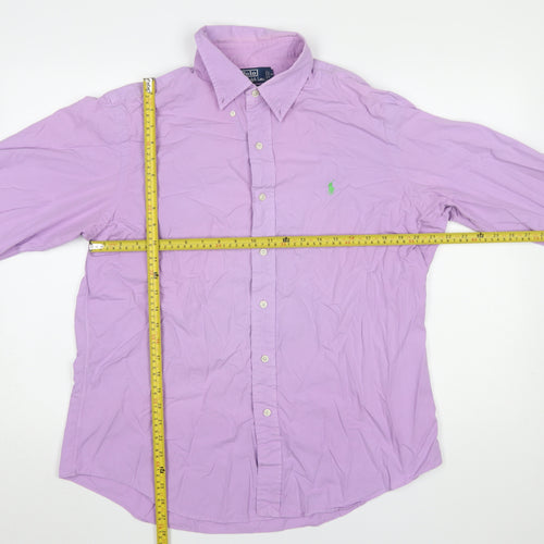 Ralph Lauren Men's Purple Button-Down Slim Fit Cotton Shirt XL