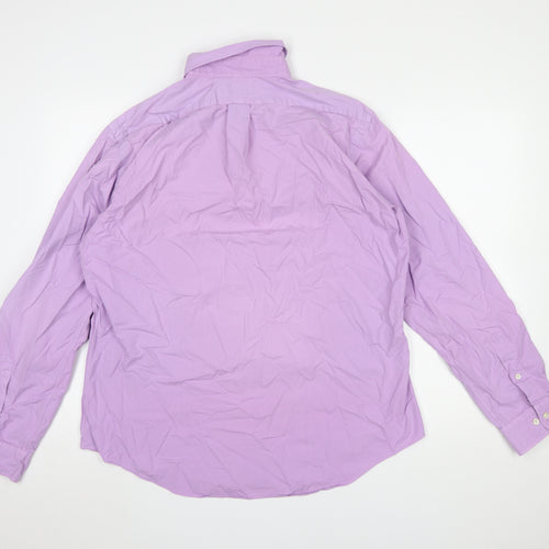 Ralph Lauren Men's Purple Button-Down Slim Fit Cotton Shirt XL