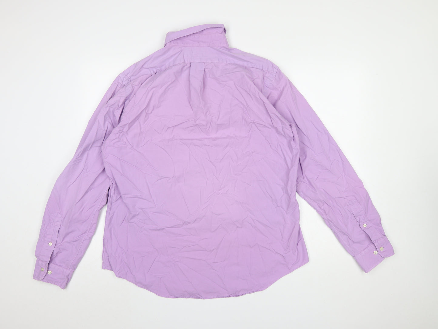 Ralph Lauren Men's Purple Button-Down Slim Fit Cotton Shirt XL