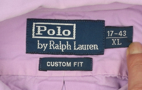 Ralph Lauren Men's Purple Button-Down Slim Fit Cotton Shirt XL