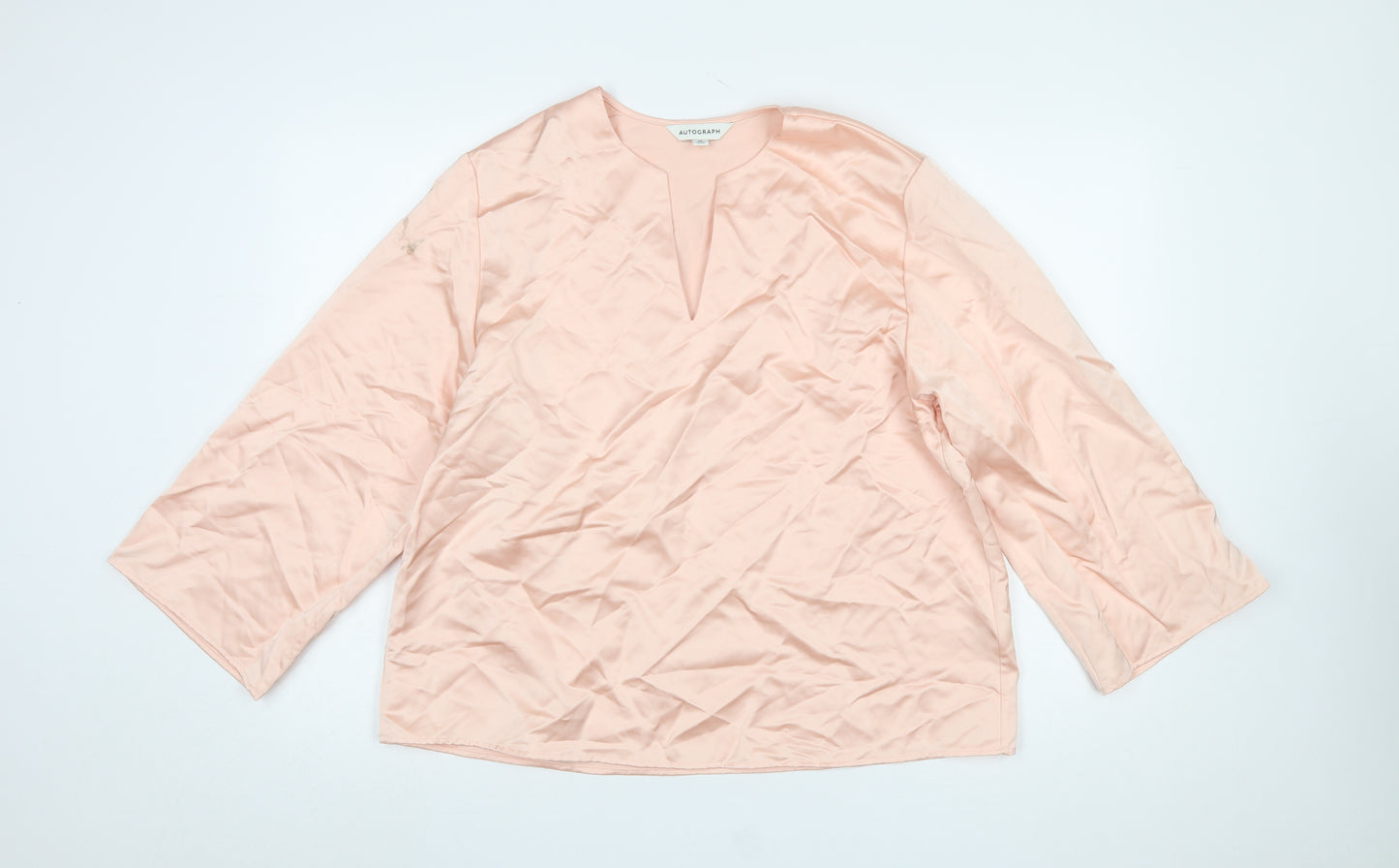 Marks and Spencer Autograph Women Pink Lyocell Blend Tunic Blouse Size 10