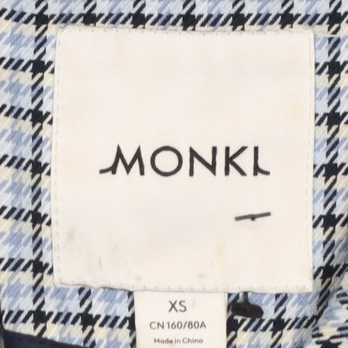 Monki Womens Blue Check Double-Breasted Blazer XS