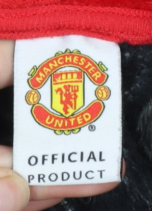 Manchester United Boys Black Fleece One Piece Hooded Pyjamas 13-14 Years