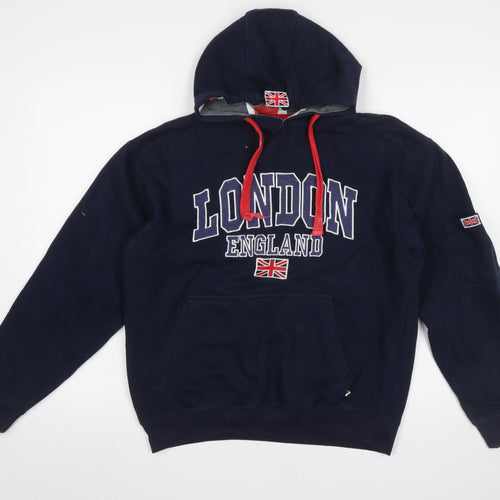 S.O.L.L. Womens Navy London England Hoodie XS Pullover Fleece