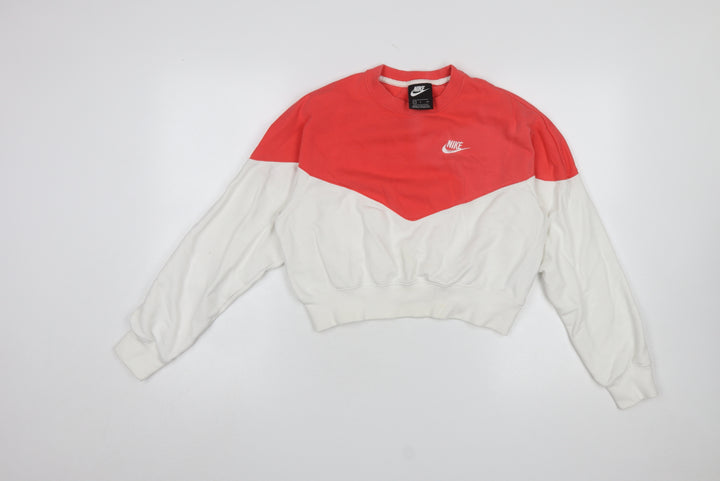 Nike Women's Red & White Crew Neck Pullover Sweatshirt Size S