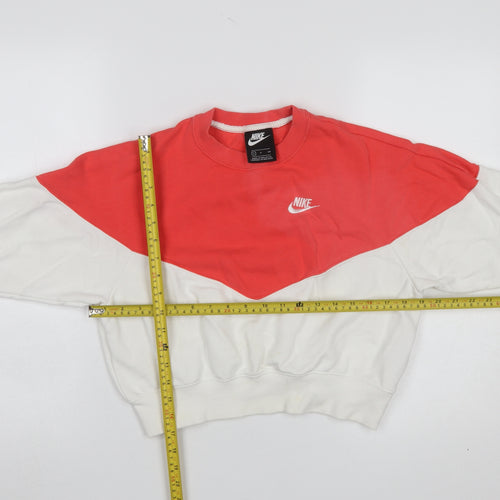 Nike Women's Red & White Crew Neck Pullover Sweatshirt Size S
