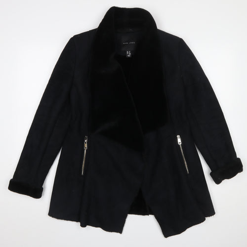 New Look Women’s Black Faux Fur Lined Biker Jacket UK 10