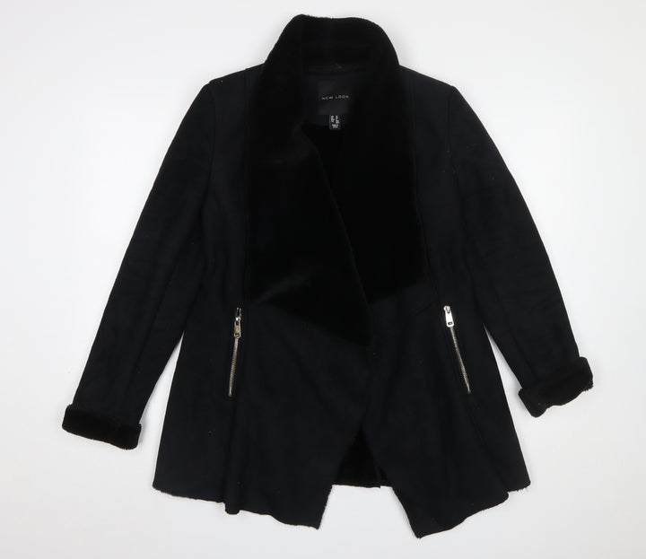 New Look Women’s Black Faux Fur Lined Biker Jacket UK 10