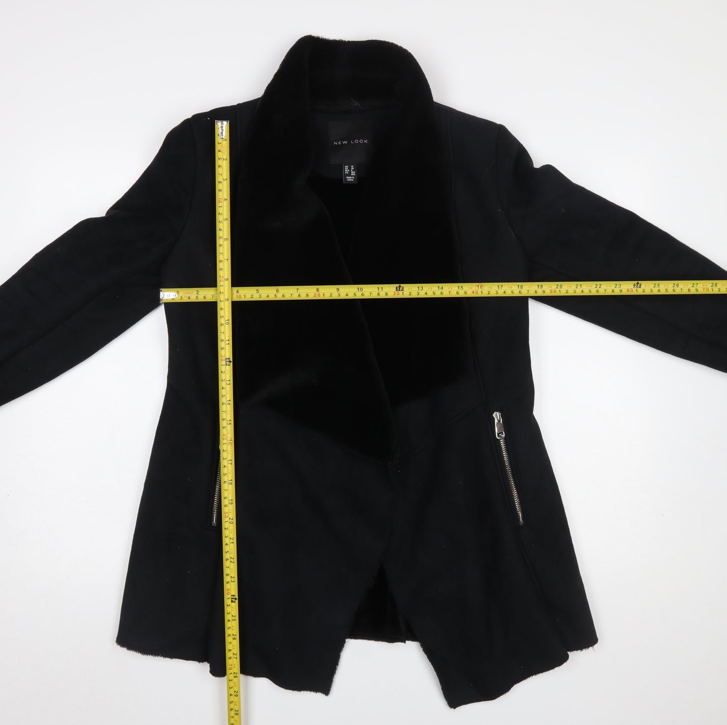 New Look Women’s Black Faux Fur Lined Biker Jacket UK 10