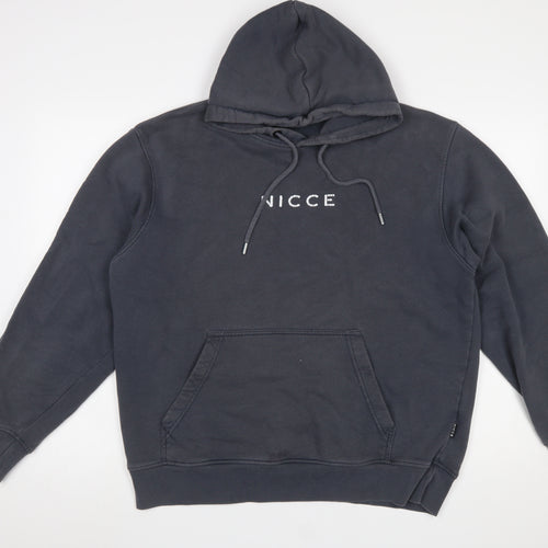 Nicce Men's Black Pullover Hoodie L Logo Fleece Sweatshirt