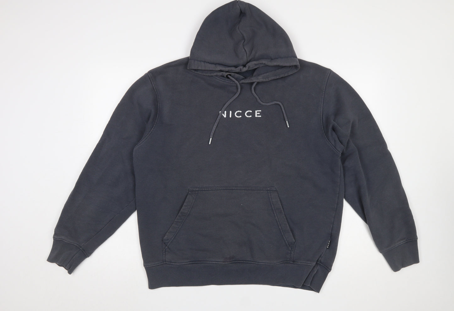 Nicce Men's Black Pullover Hoodie L Logo Fleece Sweatshirt