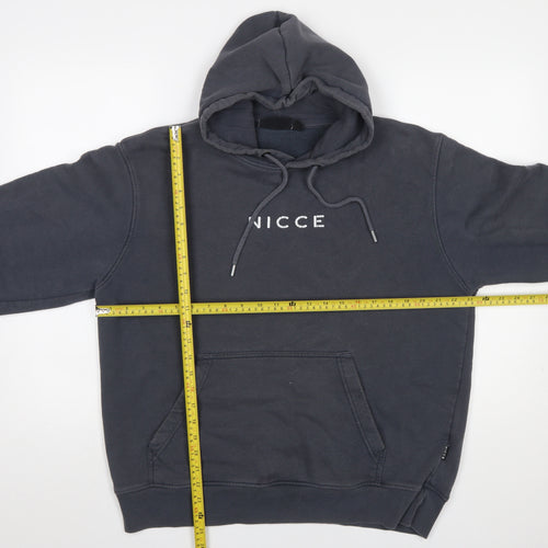 Nicce Men's Black Pullover Hoodie L Logo Fleece Sweatshirt